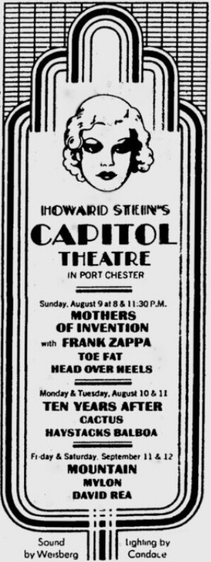 09/08/1970Capitol theater, Port Chester, NY (maybe canceled)